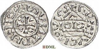 Денарий, Германия, Бавария, Heinrich II (1002-1024), м.д. Regensburg, монетарий ICIC, Hahn 1976, 27b2