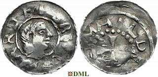 Денарий, Германия, Саксония, Bernward (993-1022), м.д. Hildesheim, Dbg. 711
