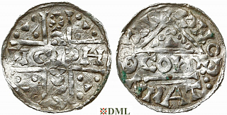 Денарий, Германия, Бавария, Heinrich V (1018-1026), м.д. Regensburg, монетарий CONR, Hahn 1976, 31c2