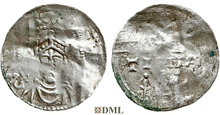 Денарий, Германия, Швабия, Heinrich II (1002-1024), м.д. Strassburg, Dbg. 920
