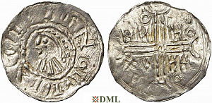 Денарий, Германия, Нижняя Лотарингия, Gf. Hermann (1020-1051), м.д. Emden