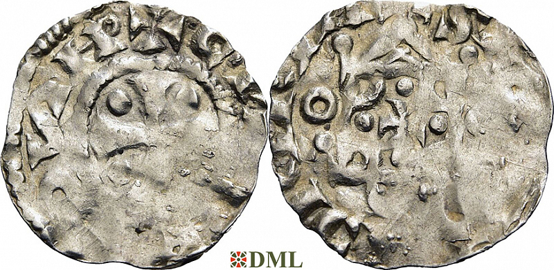 Денарий, Германия, Нижняя Лотарингия, Konrad II (1027-1039), Hermann II (1036-1056), м.д. Koln, Dbg. 386