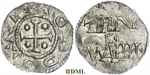 Денарий, Германия, Саксония, Otto III (983-1002), м.д. Dortmund, Dbg. 743