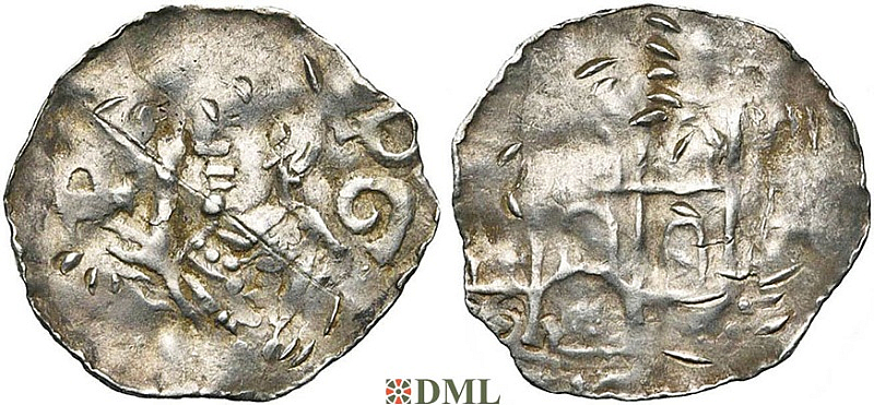 Денарий, Германия, Верхняя Лотарингия, Poppo (1016-1047), м.д. Trier, Dbg. 470