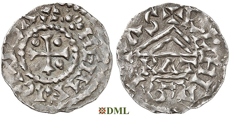 Денарий, Германия, Бавария, Heinrich I (948-955), м.д. Regensburg, монетарий RAT, Hahn 1976, 10k1