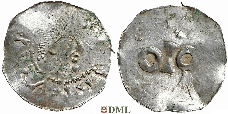 Денарий, Германия, Нижняя Лотарингия, Heinrich (1002-1014), м.д. Nijmegen-Tiel, Ilisch 2000, 8.10