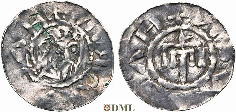 Денарий, Германия, Нижняя Лотарингия, Bernhard II (1011-1059), м.д. Jever, Dbg. 591-593