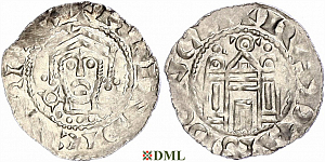 Денарий, Германия, Бавария, Henrich IV (1056-1106), м.д. Regensburg, Hahn 1976, 53