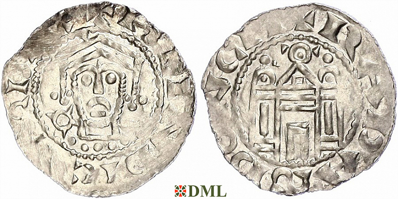 Денарий, Германия, Бавария, Henrich IV (1056-1106), м.д. Regensburg, Hahn 1976, 53