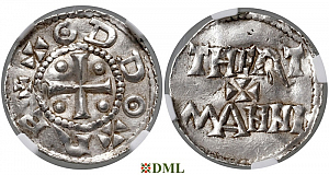 Денарий, Германия, Саксония, Otto III (983-1002), м.д. Dortmund, Dbg. 743