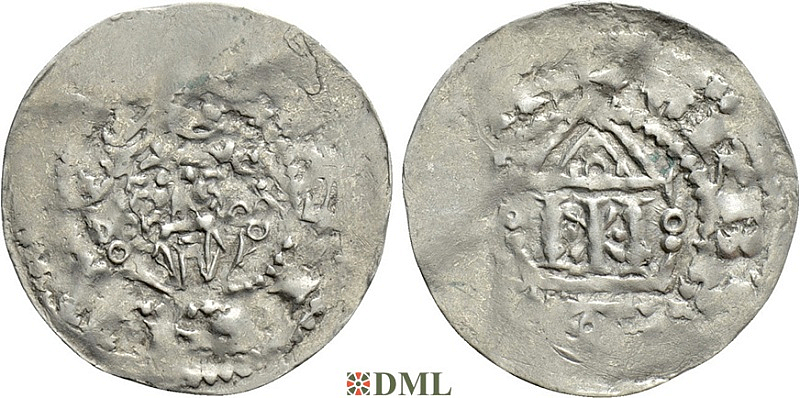 Денарий, Германия, Франкония, Heinrich III (1039-1056), м.д. Mainz, Dbg. 793