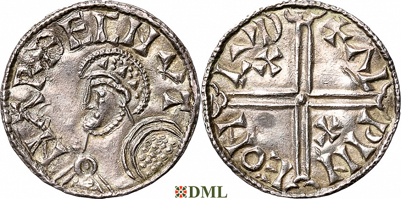 Денарий, Дания, Hardeknut (1035-1042), м.д. Lund, Hbg. 28
