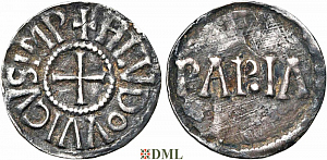 Денье, Каролинги, Louis le Pieux (814-840), м.д. Pavie, Depeyrot 780H