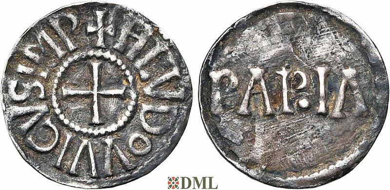 Денье, Каролинги, Louis le Pieux (814-840), м.д. Pavie, Depeyrot 780H