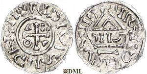 Денарий, Германия, Бавария, Heinrich II (1002-1024), м.д. Neuburg, монетарий DIOTP, Hahn 1976, 84a1