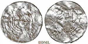 Денарий, Германия, Швабия, Heinrich II (1002-1024), м.д. Esslingen, Dbg. 951