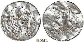 Денарий, Германия, Швабия, Heinrich II (1002-1024), м.д. Esslingen, Dbg. 951