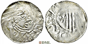 Денарий, Германия, Швабия, Heinrich II (1002-1024), м.д. Esslingen, Dbg. 951