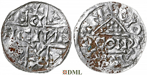 Денарий, Германия, Бавария, Heinrich V (1004-1026), м.д. Regensburg, монетарий CONR, Hahn 1976, 31c1.2