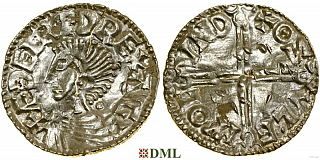 Денарий, Англия, Æthelred II (978-1016), м.д. London, монетарий Oswulf, North 774