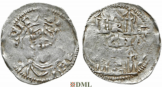 Денарий, Германия, Швабия, Heinrich II (1002-1024), м.д. Strassburg, Dbg. 920