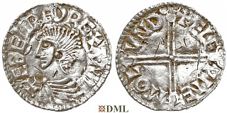 Денарий, Англия, Æthelred II (978-1016), м.д. London, монетарий Aelfwine ?, North 774