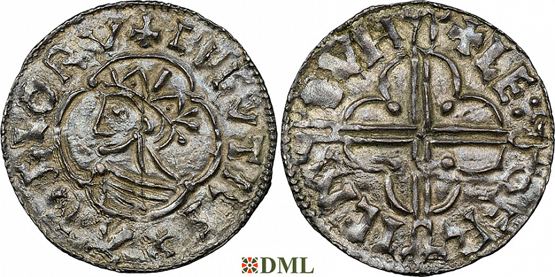 Денарий, Англия, Cnut (1016-1035), м.д. Buckingham, монетарий Leofric, North 781