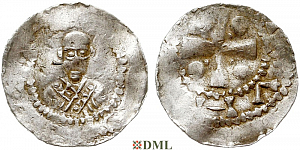Денарий, Германия, Франкония, EB. Willigis (975-1011), м.д. Mainz, Dbg. 802