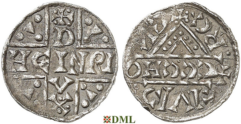 Денарий, Германия, Бавария, Heinrich V (1018-1023), м.д. Regensburg, монетарий CCCHO, Hahn 1976, 31d8