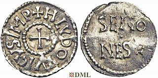 Денарий Каролинги Louis le Pieux (814-840)