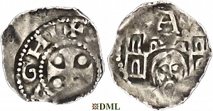 Денарий, Германия, Верхняя Лотарингия, Poppo (1016-1047), м.д. Trier, Dbg. 468