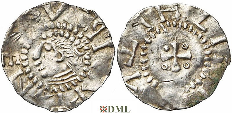 Денарий, Германия, Саксония, Heinrich II (1002-1024), м.д. Dortmund, Dbg. 752