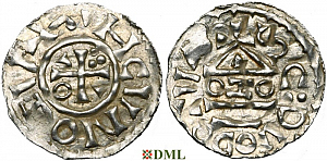 Денарий, Германия, Бавария, Heinrich II (1002-1024), м.д. Salzburg, монетарий OZO, Hahn 1976, 89a5