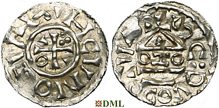 Денарий, Германия, Бавария, Heinrich II (1002-1024), м.д. Salzburg, монетарий OZO, Hahn 1976, 89a5
