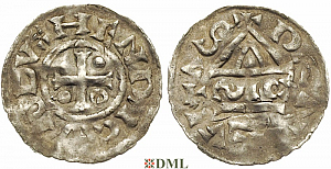 Денарий, Германия, Бавария, Heinrich IV (995-1002), м.д. Regensburg, монетарий ?, Hahn 1976, 25d1
