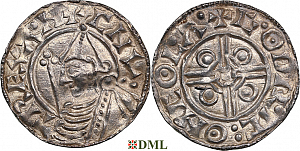 Денарий, Англия, Cnut  (1016-1035), м.д. Colchester, монетарий Godric, North 787