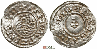 Денарий, Дания, Knut (1018-1035), м.д. Roskilde, Hbg. 33