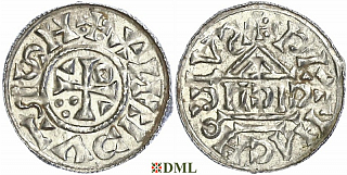 Денарий, Германия, Бавария, Heinrich II (1002-1024), м.д. Regensburg, монетарий CICII, Hahn 1976, 27b1