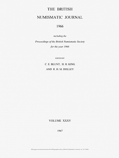 Lyon C. S. S. The Significance of the Sack of Oxford in 1009/1010 for the Chronology of the Coinage of Æthelred II / British Numismatic Journal 35 (1966), pp. 34–37.
