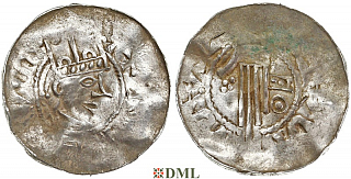 Денарий, Германия, Швабия, Heinrich II (1002-1024), м.д. Esslingen, Dbg. 951