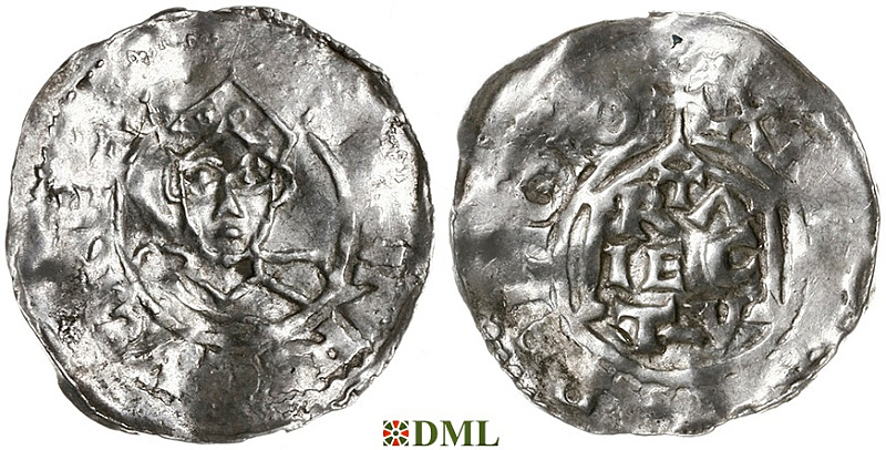 Денарий, Германия, Нижняя Лотарингия, Hendrik II (1002-1024), м.д. Utrecht, Ilisch 2000, 10.1