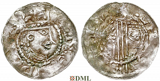 Денарий, Германия, Швабия, Heinrich II (1002-1024), м.д. Esslingen, Dbg. 951
