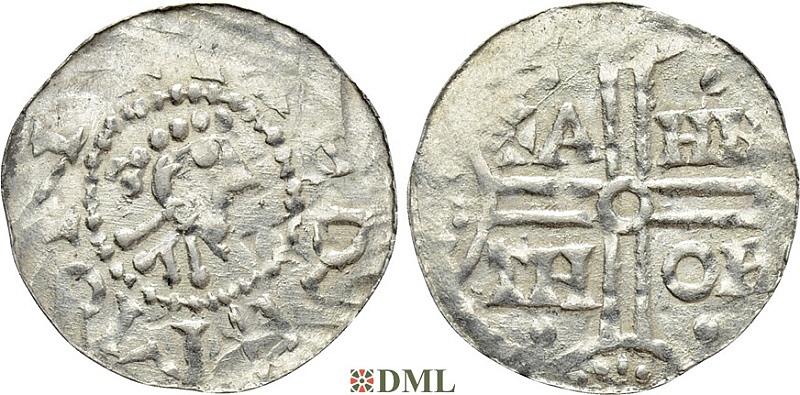 Денарий, Германия, Нижняя Лотарингия, Gf. Hermann (1020-1051), м.д. Emden, Dbg. 772