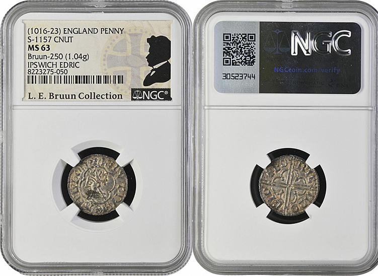 Денарий, Англия, Cnut  (1016-1035), м.д. Ipswich, монетарий Edric, North 781