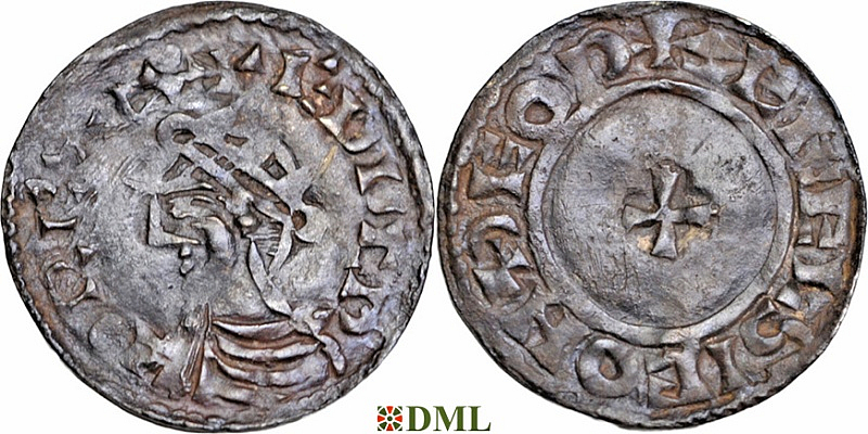Денарий Англия, Edward III (1042-1066), м.д. Thetford, монетарий Æthelsige, North 816