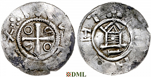Обол, Германия, Саксония, Otto III (983-1002), м.д. Goslar, type OAP