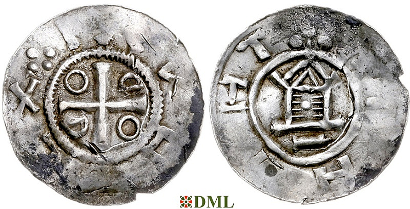 Обол, Германия, Саксония, Otto III (983-1002), м.д. Goslar, type OAP