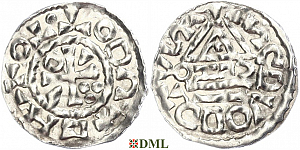 Денарий, Германия, Бавария, Heinrich II (1002-1024), м.д. Salzburg, монетарий CEZO, Hahn 1976, 89a2