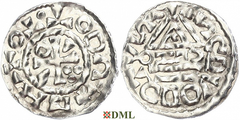 Денарий, Германия, Бавария, Heinrich II (1002-1024), м.д. Salzburg, монетарий CEZO, Hahn 1976, 89a2