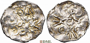 Денарий, Германия, Нижняя Лотарингия, Anonymous bishop, м.д. Dinant, Ilisch 2014, 30.6